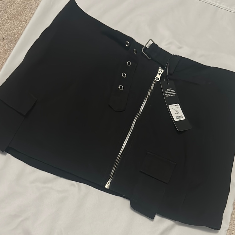 Black Mini Skirt with Zipper Detail